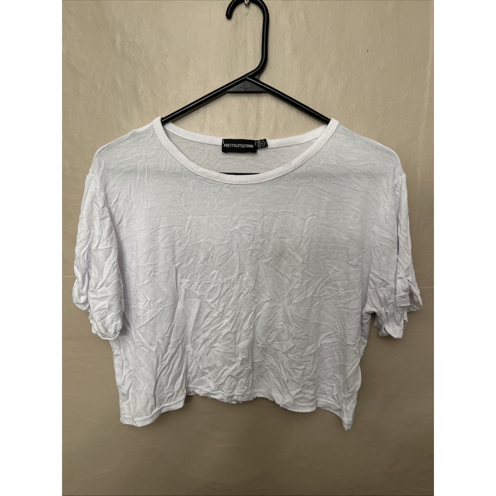 pretty little thing Lot‎ 2 Crop Tops Size 10 Black White